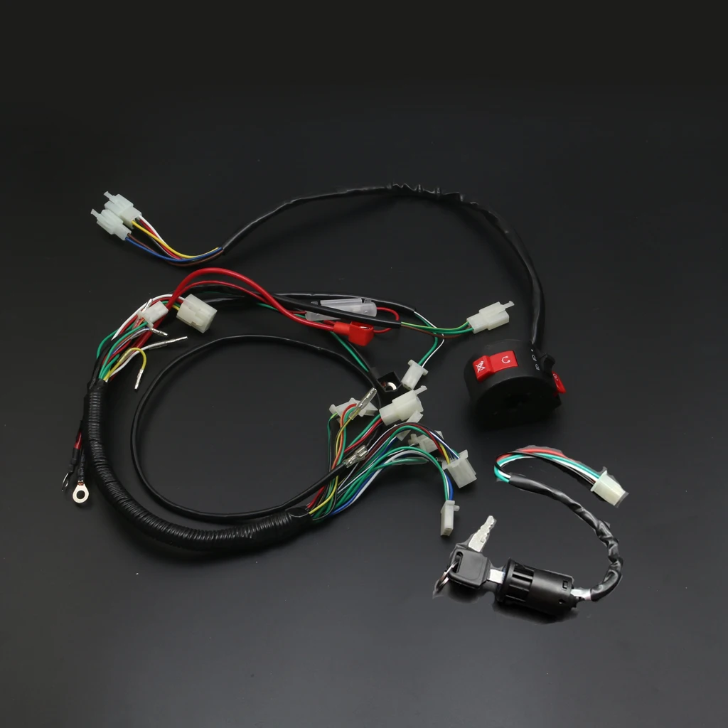 Electrics Wiring Harness Loom Quad Cluster Switch KEY SWITCH 50cc 70cc 90cc 110cc 125cc 140cc ATV