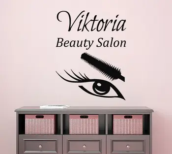 

Custom Wall Decal Fashion Girl Make Up Vinyl Sticker Beauty Salon Decor Art