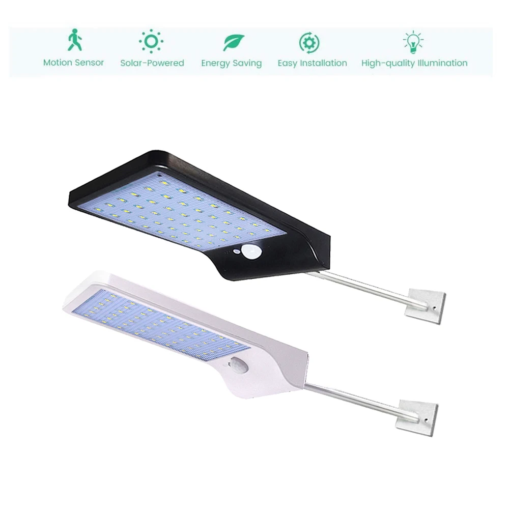 

Solar Wall Lights Outdoor Waterproof Security 36 LED Solar Powered Motion Sensor Wall Lamp with Mounting Pole For Garden Pathway
