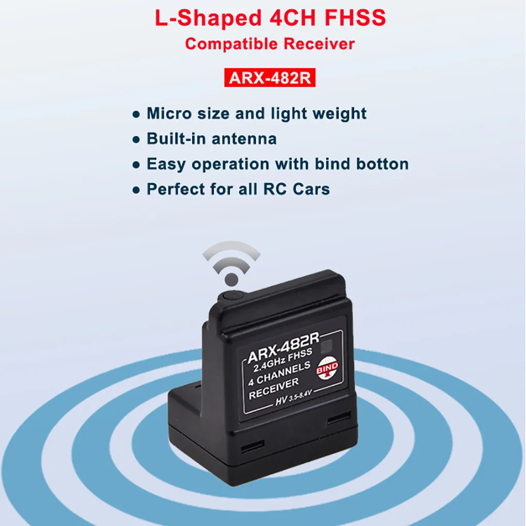 

ARX-482R Compatible FH3/ FH4T 4 Channel Surface Receiver for RC Car High Quality RC Car Parts