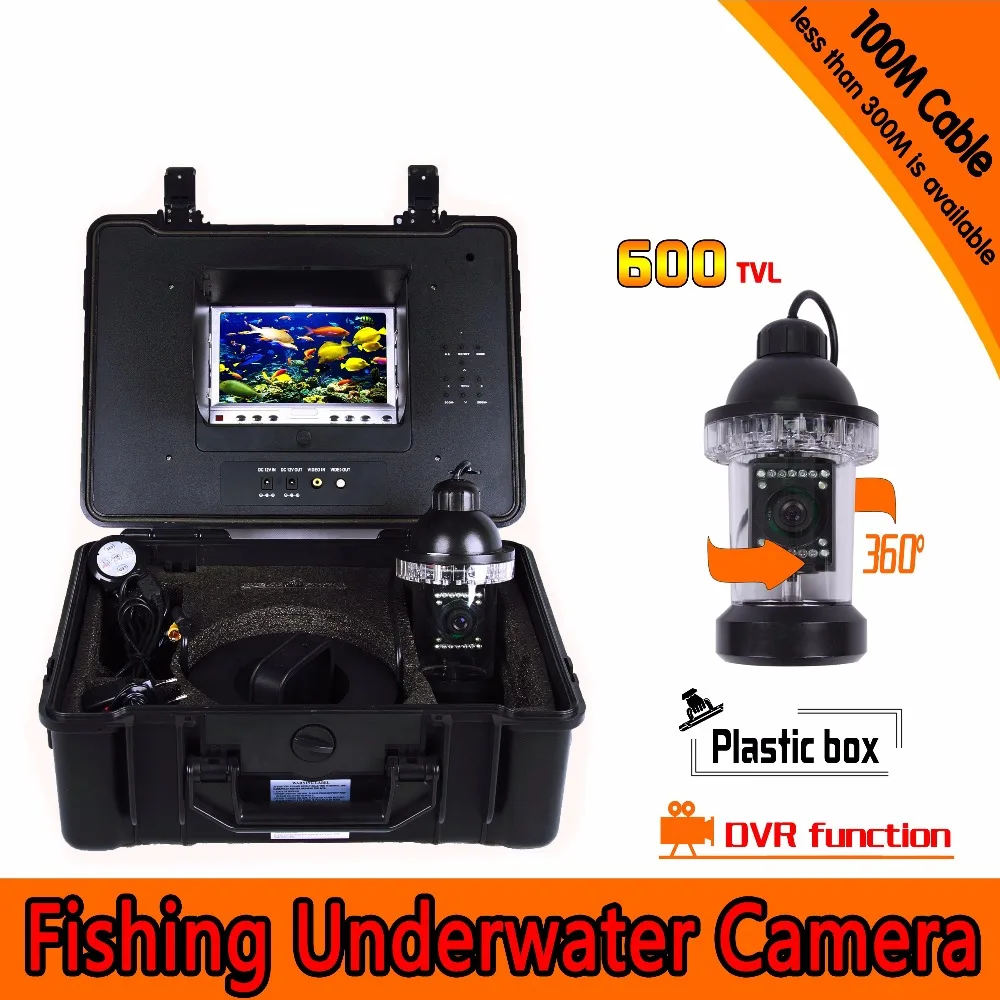 100 м водонепроницаемый 600TVL 360 градусов вращающийся Рыбалка Камера 7 дюймов видеорегистратор AV эндоскопа Камера