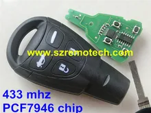 New Smart Remote Key 433Mhz PCF7946AT for SAAB 9-3 93 2003-2010 LTQSAAM433TX