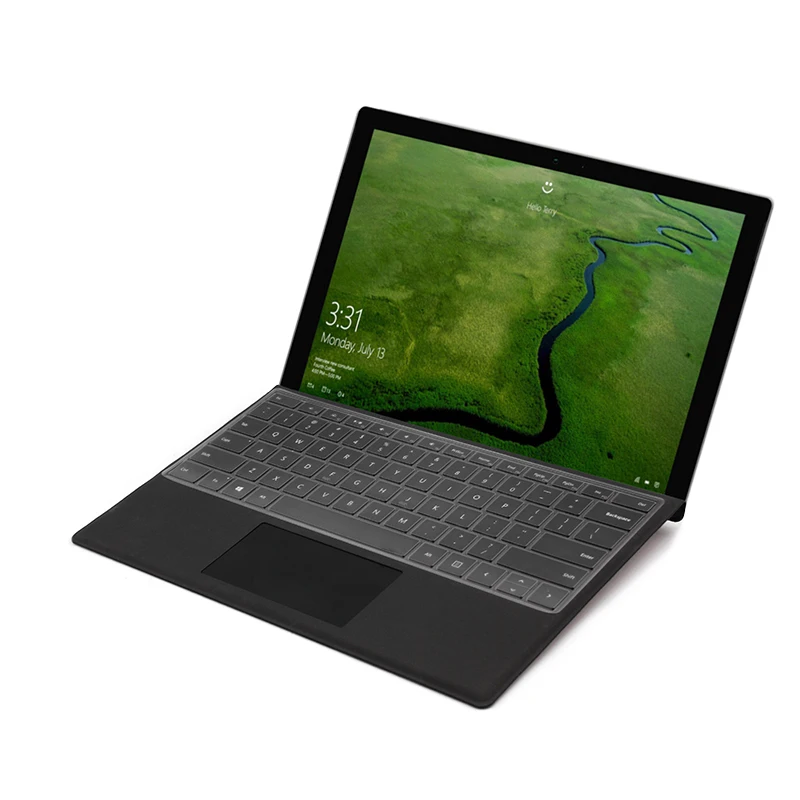 Etiqueta do Portátil de Prata para Microsoft Removíveis com Ultra Surface Bolha Livre Decalques Fino Claro Tpu Teclado Pele Eua Layout Pro 4 - Imagem 6