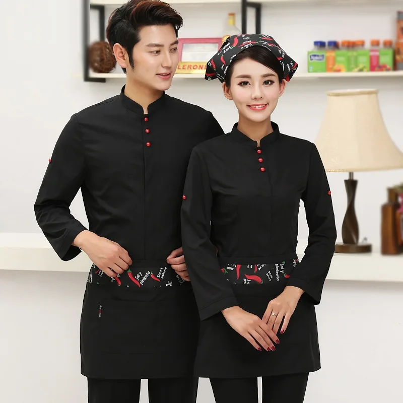 Hotel Waiter Uniform Autumn Winter Cafe Wiatress Uniform Long Sleeve