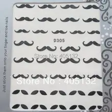 20 листов/партия, смешанные D304-314, серия, Черные милые Мультяшные наклейки на воду, переводные наклейки для ногтей