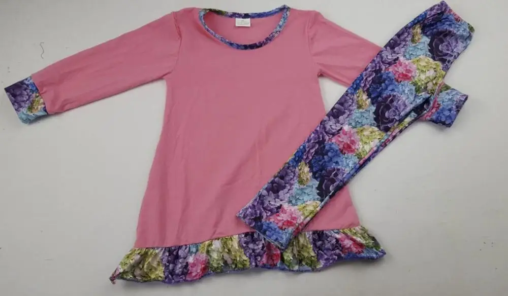 2019 г. осенний комплект для девочек с длинными рукавами темно-розового цвета, обтягивающие штаны модный детский комплект с круглым