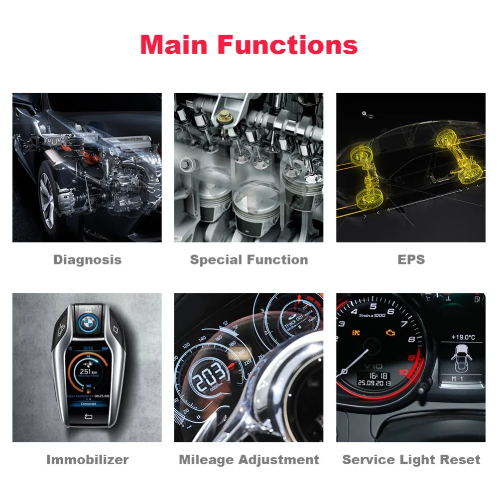 A+++ качество XTOOL PS90 автомобильный OBD2 автомобильный диагностический инструмент с ключом программист/одометр корректор/EPS Поддержка нескольких моделей автомобилей