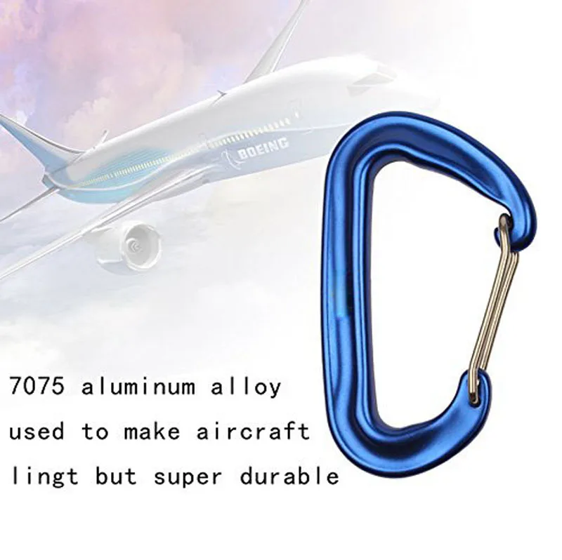 12KN Aluminum Hammock Buckle Carabiner Camping Hammock Alloy Aluminum Quick Hanging Belts Hook Clasp Camping Equipment