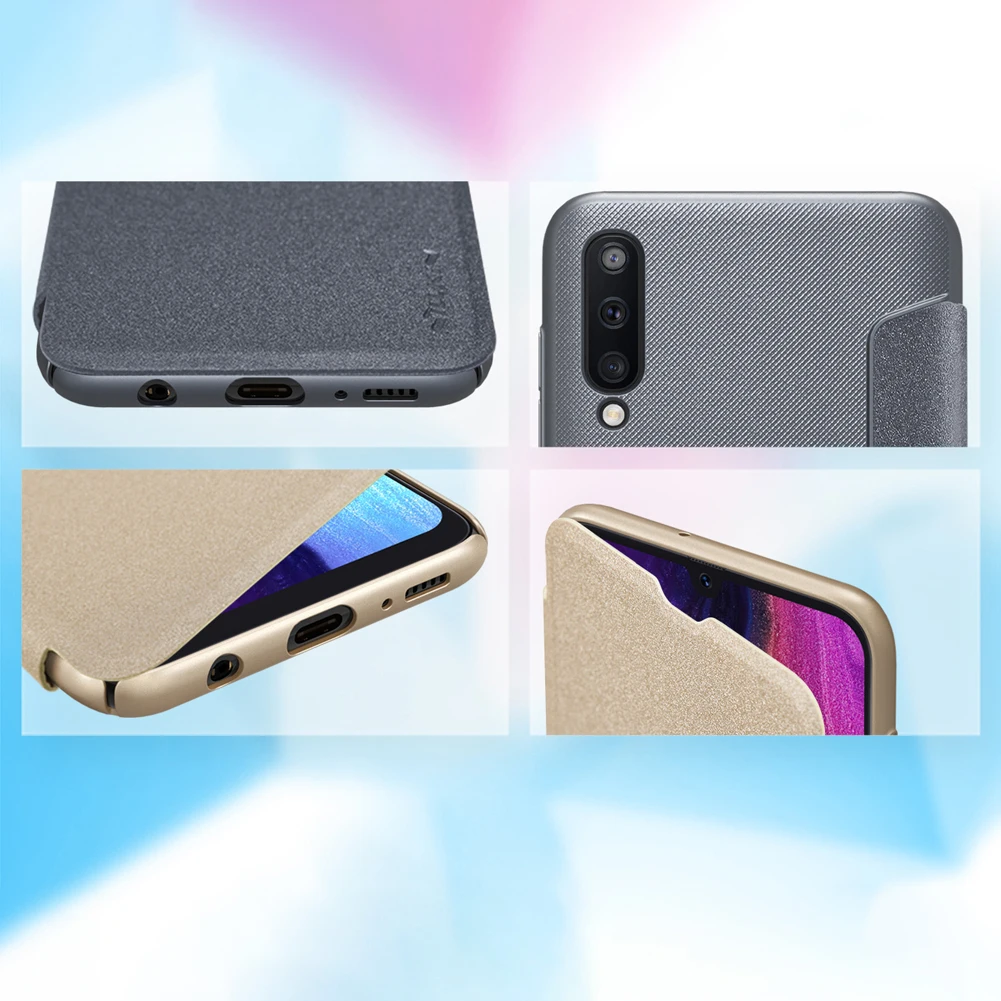 Flip Case For Samsung Galaxy A10 A20 A30 A40 A50 Nillkin Sparkle Series PU Leather Cover sFor Samsung A50 Case Flip Case For Samsung Galaxy A10 A20 A30 A40 A50 Nillkin Sparkle Series PU Leather Cover sFor Samsung A50 Case