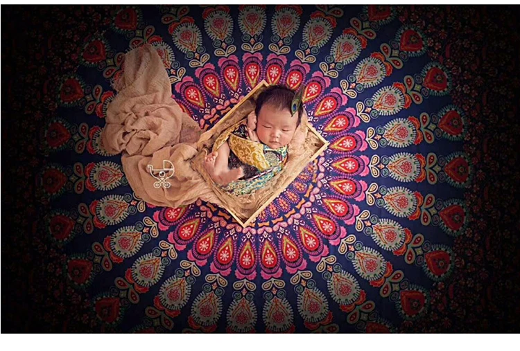Горячее предложение! Детский фон для фотосъемки одеяло круглый Новорожденный Bebe реквизит для фотосессии Национальный Стиль пеленка для новорожденных