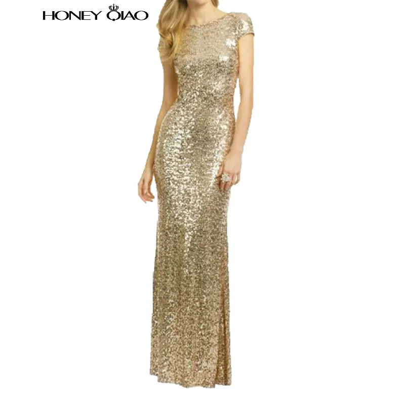Wholesale Honey Qiao Black Gold Sequin Mermaid Bridesmaid Dresses High Back Long 2016 Navy Blue Maid of Honor Gowns Vestido De Festa Buy Cheap Honey Qiao Black Gold Sequin Mermaid Bridesmaid Dresses High Back Long 2016 Navy Blue Maid of Honor Gowns Vestido De Festa