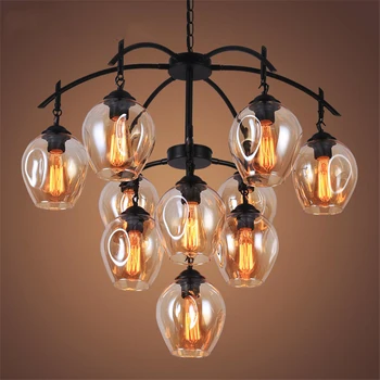 

Vintage Loft Vintage Glass Pendant Lights Nordic Industrial Wind E27 Kitchen Dining & Bar Pendant Lamp Luminaire Fixture Avize