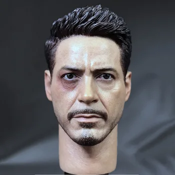 

1/6 Iron Man Captain American 3 Tony Head Sculpts Normal and Damage Versions With Neck for 12 Inches Male Bodies Action Fi