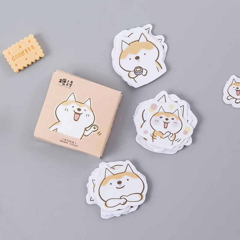 

4 Packs(180pcs)DIY Cute Kawaii Decorative Paper Stickers Creative Cartoon Dog Sticker For Home Decoration Office School Supplies