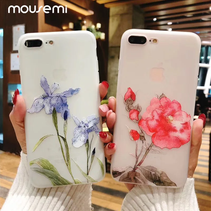 

CAPAME For iPhone 7 Plus 8 XS MAX XR 5 5S SE Case Silicone Flowers For Girls Phone Case For iPhone 6 6S X Soft Silicon TPU Case