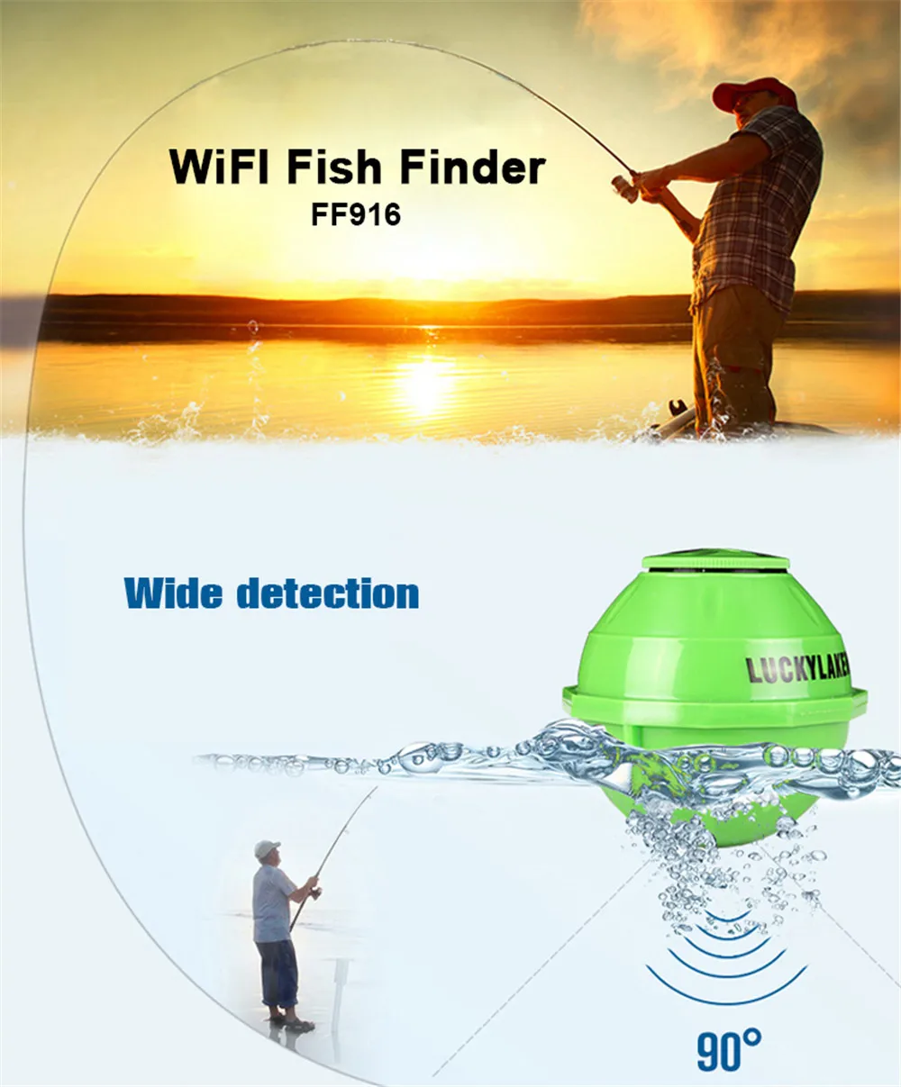 Lucky подводная камера рыболокатор ff916 беспроводной wifi рыболокатор findfish смарт-устройство Android/IOS приложение поддержка Sonar finder