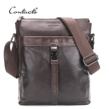 CONTACT S Genuine Leather Men Bags Hot Sale Male Messenger Bag Man Fashion Crossbody Shoulder Bag
