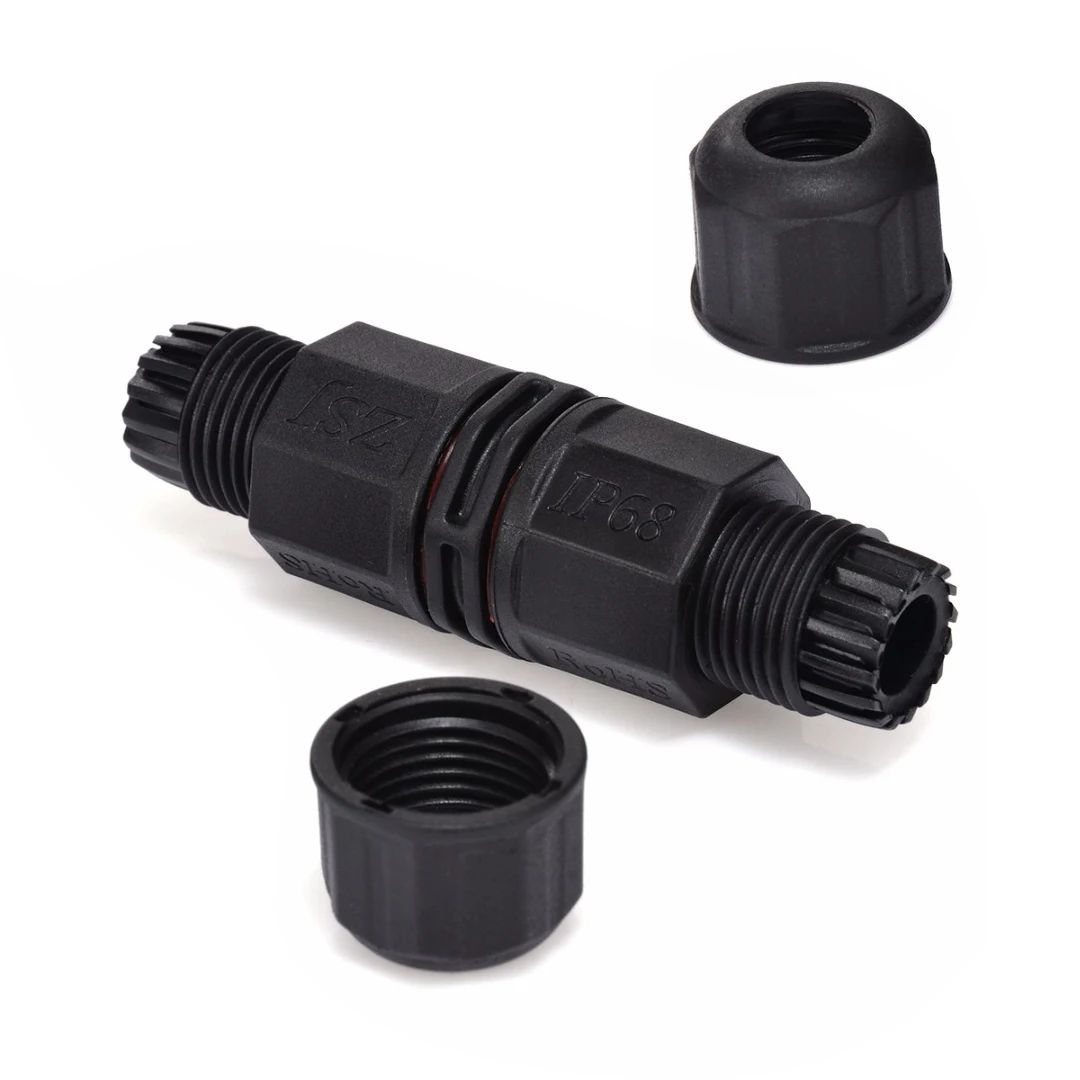 AC DC 10mm IP68 15A 2/3/4 Pin Waterproof Connector Adapter Screw Locking Cable Industrial Electrical Wire Connector Plug