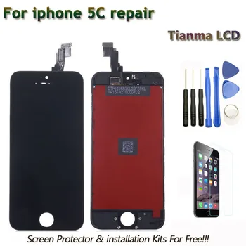 

30PCS/LOT Tianma High Bright LCD Display For Phone 5C Touch Screen Digitizer Assembly Screen Replacement 4 inch with Tools