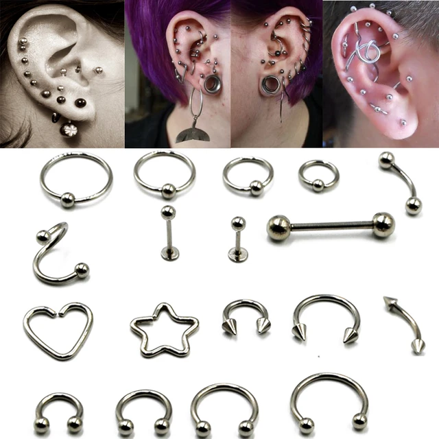 Conjunto De Piercing De Sobrancelha De Titânio, Brinco Industrial De  Cartilagem, Língua, Lábio, Nariz, Septo, Anel, Barra, Mamilo, Joias  Corporais, 1 Peça - Joias Para O Corpo - AliExpress