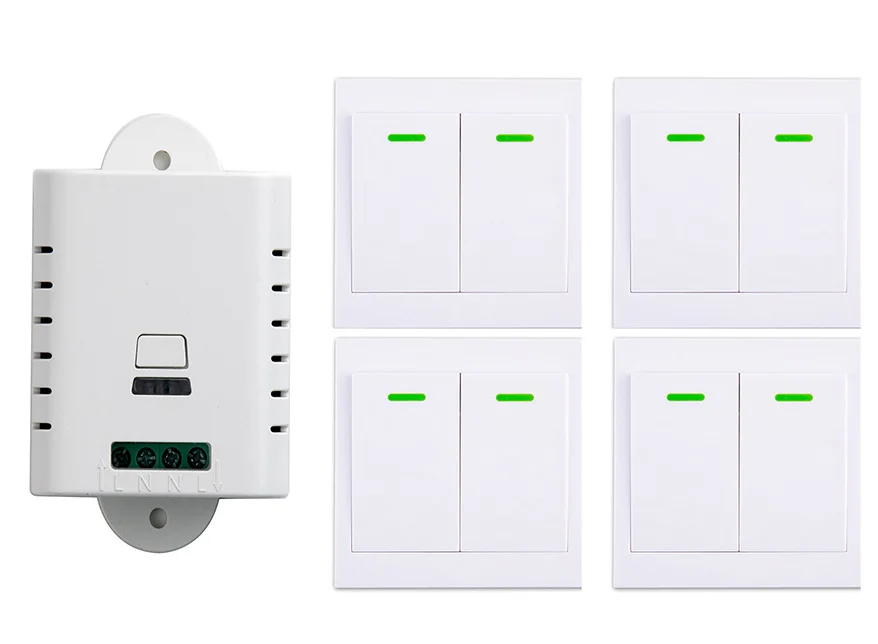 

85V 110V 220V 250V 1CH Wireless Remote Control Switch Receiver+Wall Panel Remote Transmitter Garage Door lamp/window/shutters