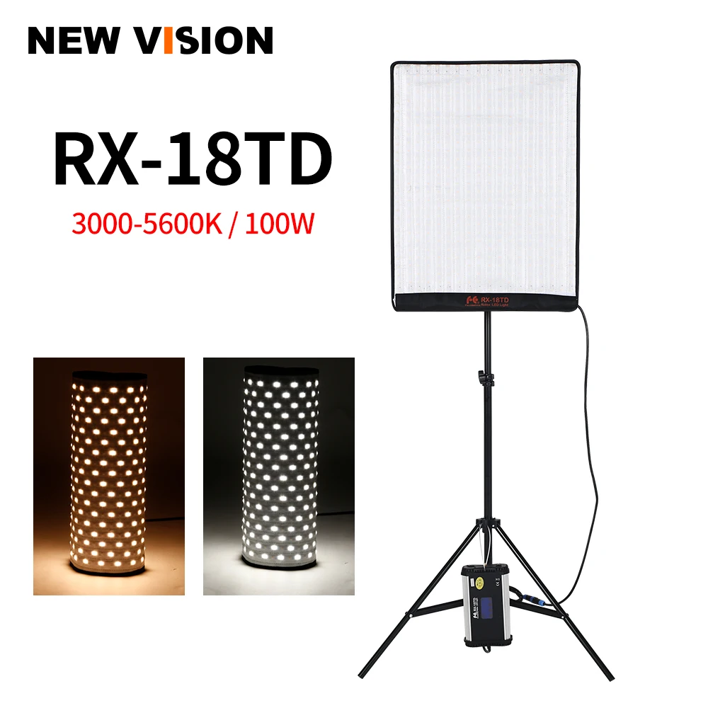 

Falcon Eyes RX-18TD 100W 504pcs Flexible LED Video Light Rollable Cloth Lamp with LCD Touch Screen Controller + X-shape Support