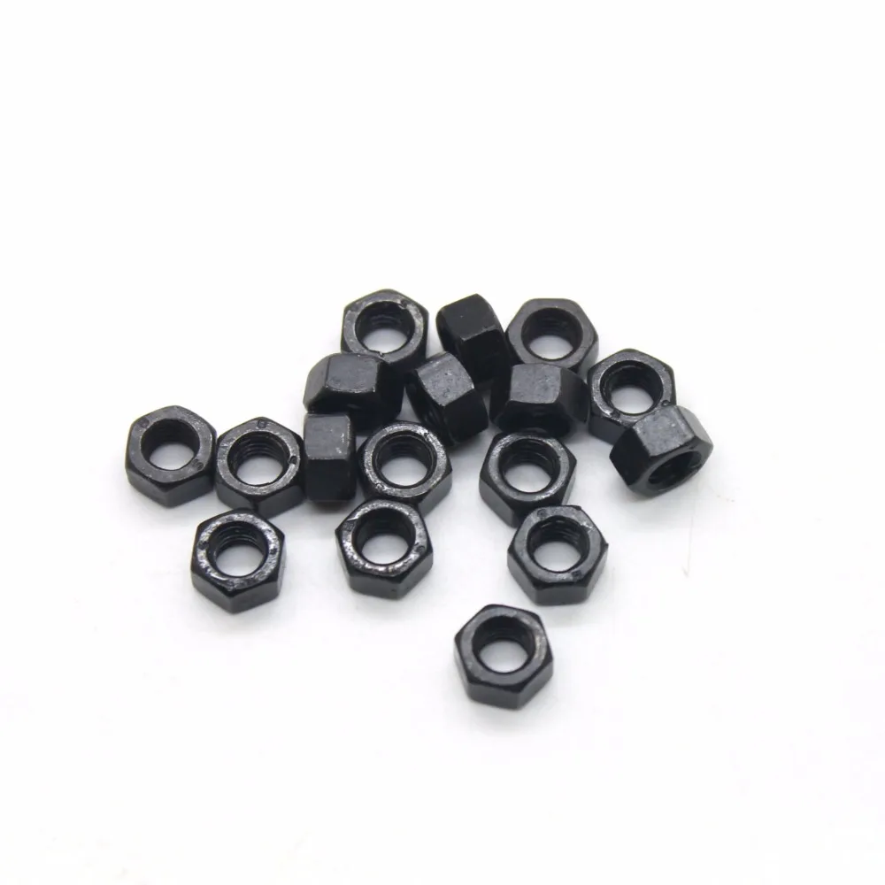 

300pcs 100% New M3 Nut Hex Nut Grade 8.8 Black Stainless Carbon Steel Thread Nut High Strength Hex Nutsert