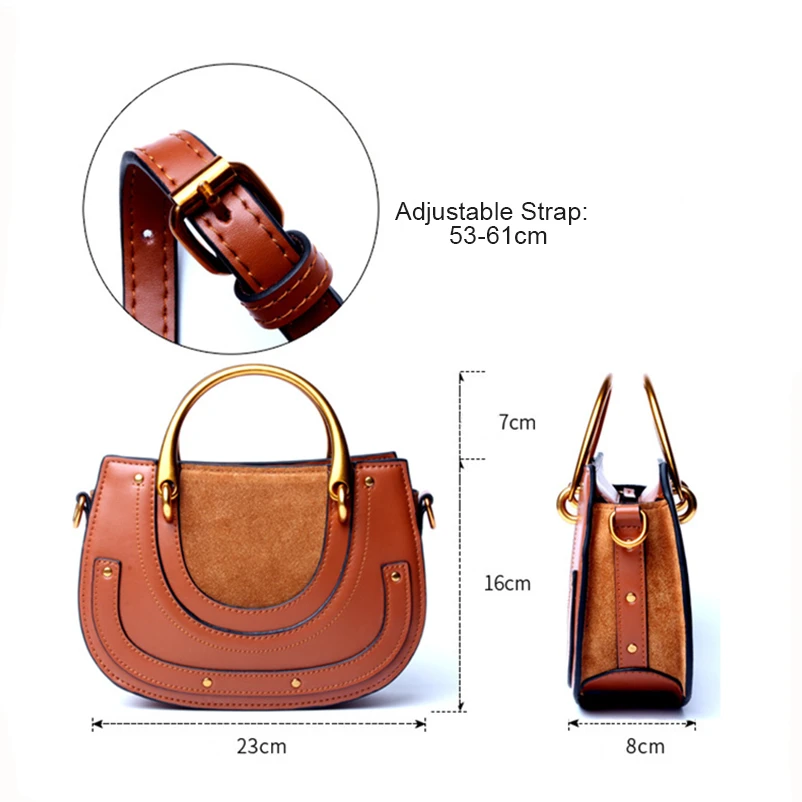 Nevenka Geniune Leather Shoulder Bag Female Saddle Bag Ladies Vintage Crossbody Bag 12
