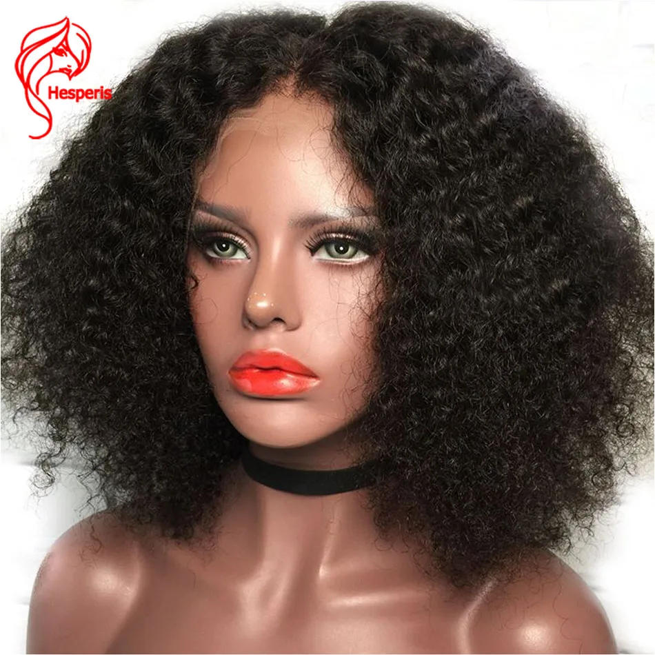 

Hesperis Kinky Curly Wig For Black Women Deep Parting Lace Front Human Hair Wigs 130 density Brazilian Remy Human Hair Wigs