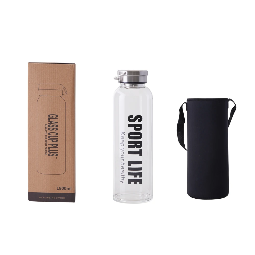 MUYUAN 64 Oz стеклянная бутылка для воды из нержавеющей стали герметичная переносная