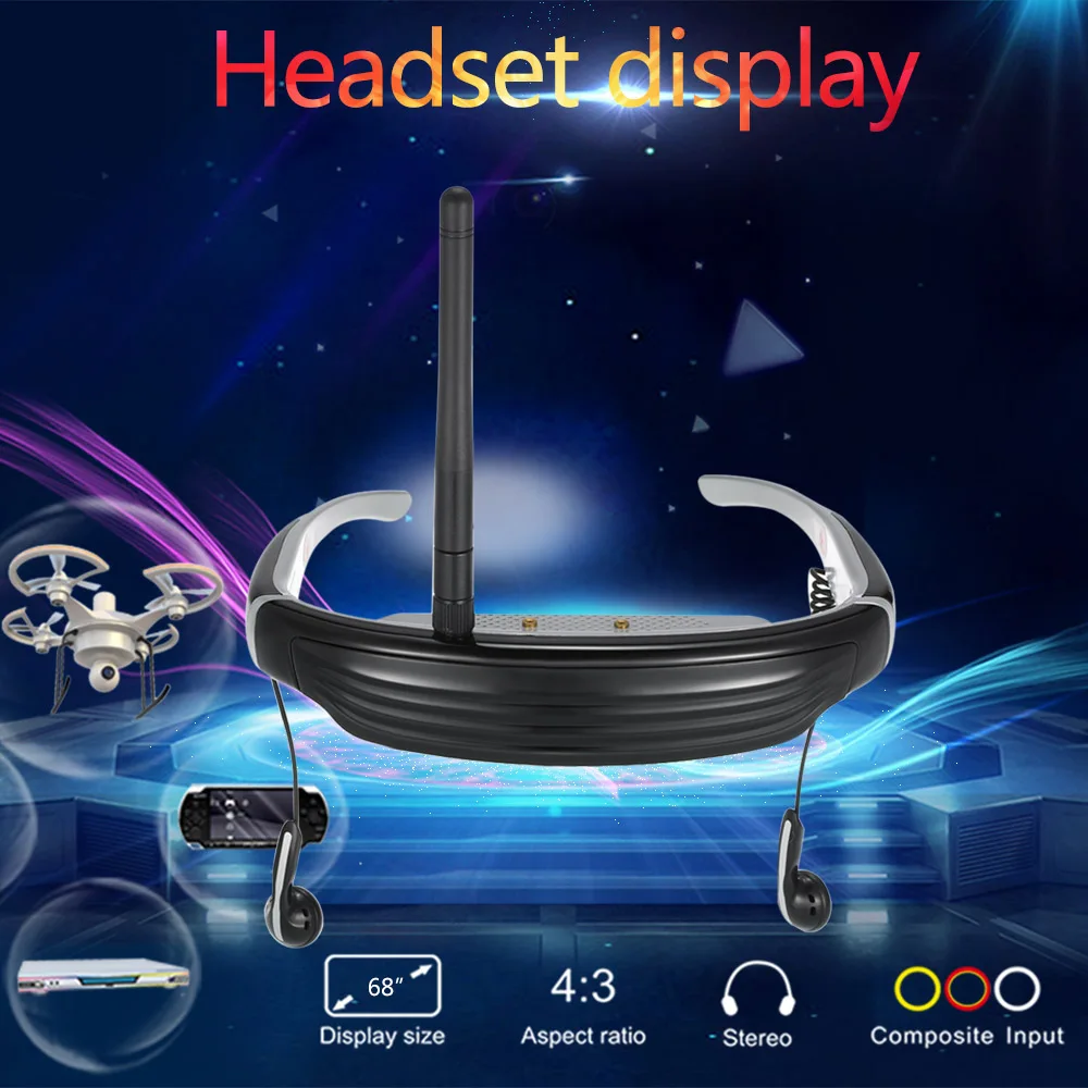 Top Deals VISION-720S 5.8G 40CH FPV Glasses Video Game Displayer 68-Inch Virtual Screen Headsets Support AV-IN / FPV-IN for DV |