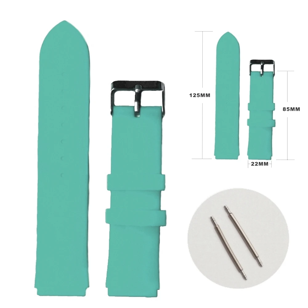 

22mm Blue Ice Color Silicone Jelly Rubber Unisex Watch Band Straps