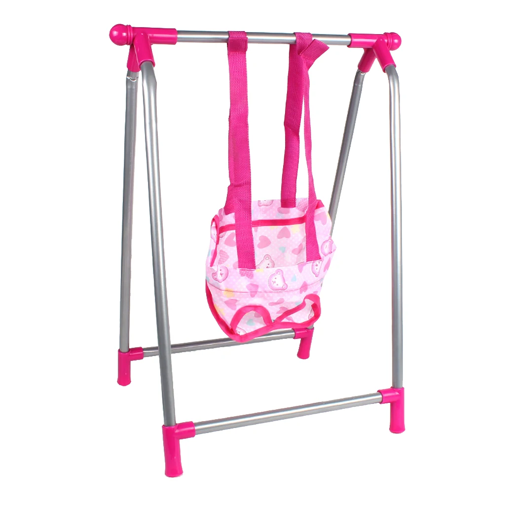 Nursery Room Furniture Decor - ABS Baby Doll Swing Rocking Chair for 9-12inch Reborn Doll for Mellchan Doll Accessories