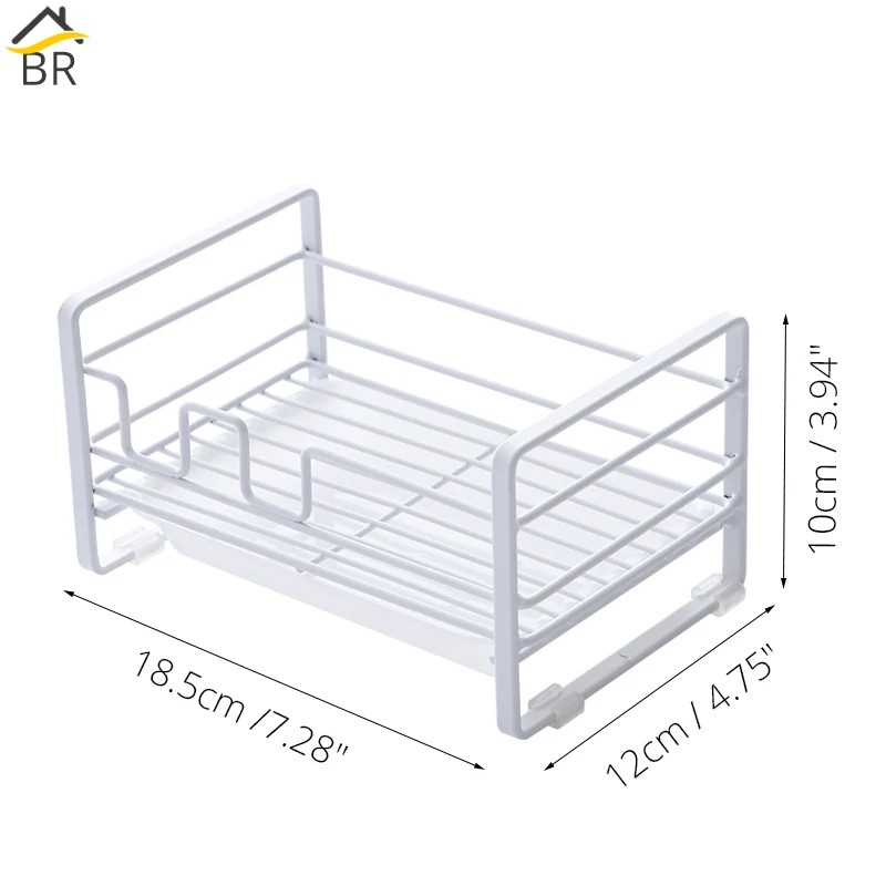 BR сушилка из нержавеющей стали для кухонной сушки, органайзер с лотком, держатель для губки, корзина для хранения мелочей, держатель для раковины, сушилка для посуды