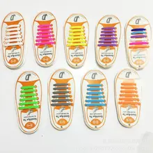 12 шт./партия, унисекс, детские спортивные беговые шнурки без завязок, эластичная силиконовая обувь, кружевные, Все кроссовки, 10 цветов на выбор