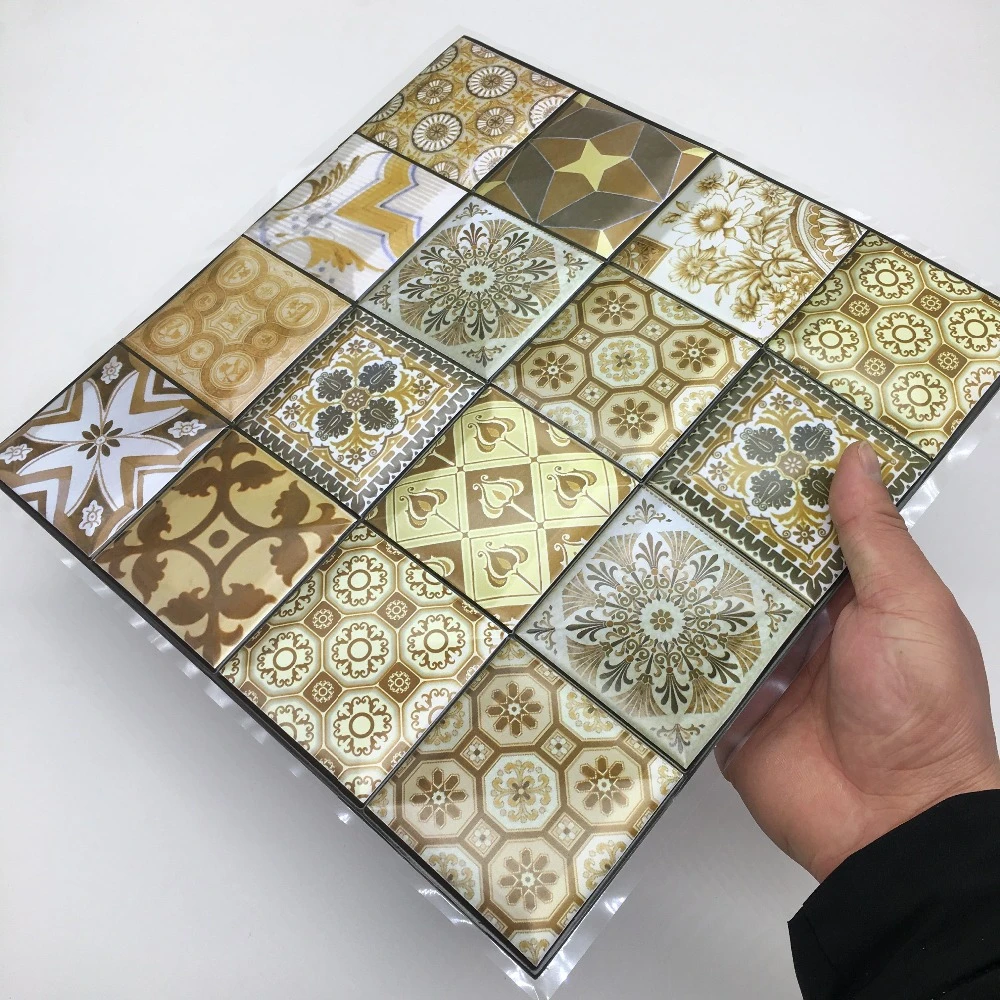 Autocollant Mural 3d Style Marocain 30x30cm X 10 Pieces Carreaux De Cuisine Salle De Bains Decoration Art Mural Ligne De Taille Vinyle Bricolage Aliexpress