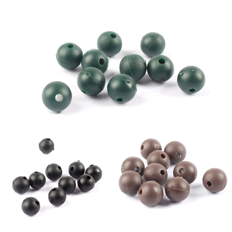 

10pcs/pack Soft Plastic Beads Round 8mm Black Soft Rubber Fishing Beads Rig Carp Fishing Accessories
