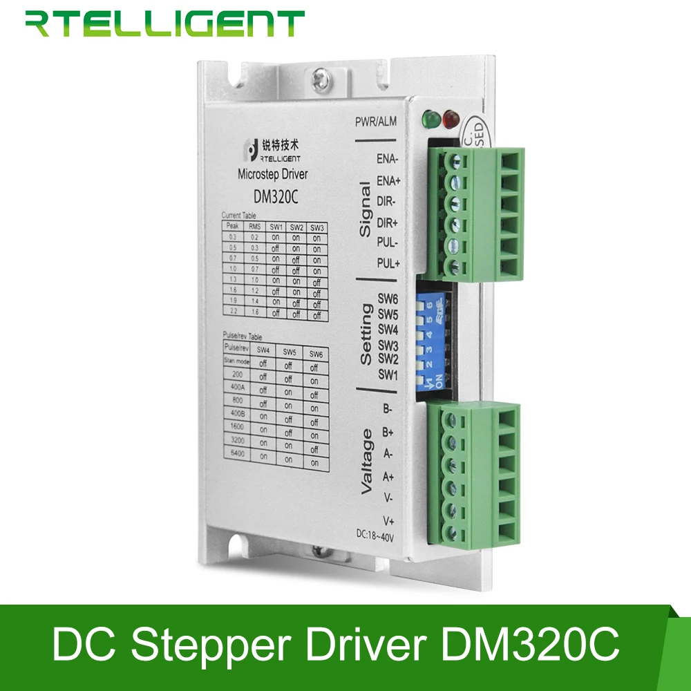 

Special Price DM320C Nema 17 Stepper Motor Driver 2.2A 24-48VDC Stepping Driver for Nema17 Stepper Motor Step Driver Controller