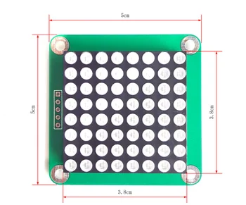 

Red,green double color max7219 8*8 8x8 dual-color LED lattice module TA6932 3.75 8x8 Red and green Led dot matrix module LED