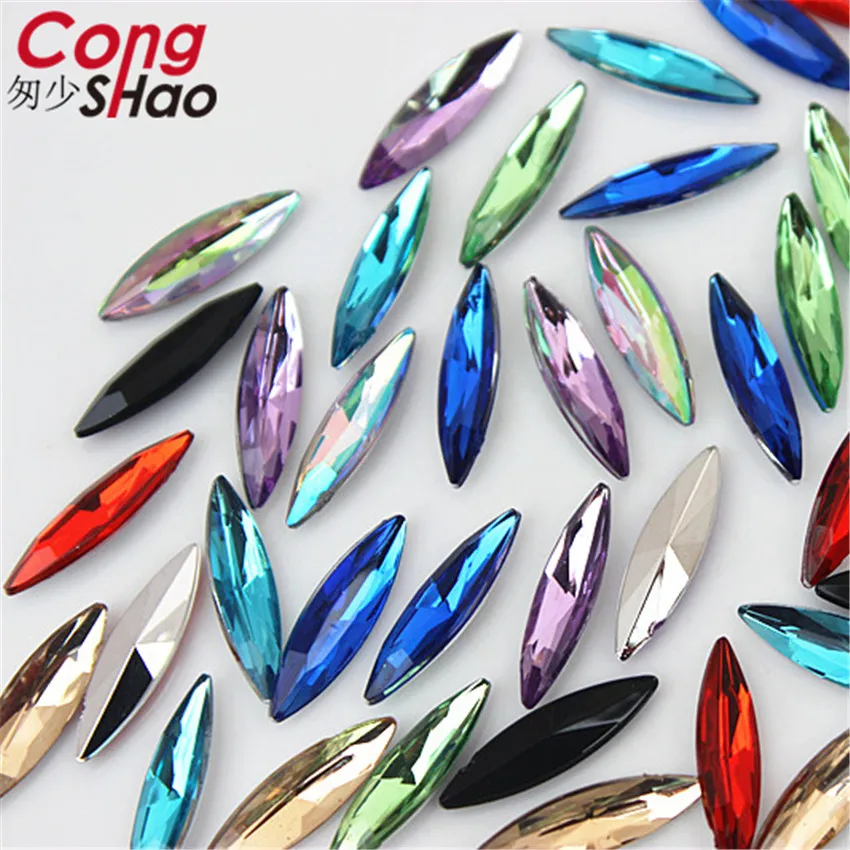Cong Shao, 500 шт, 4*15 мм, цветные камни с конским глазом и акриловые стразы для самостоятельной отделки, аксессуары для костюма YB285