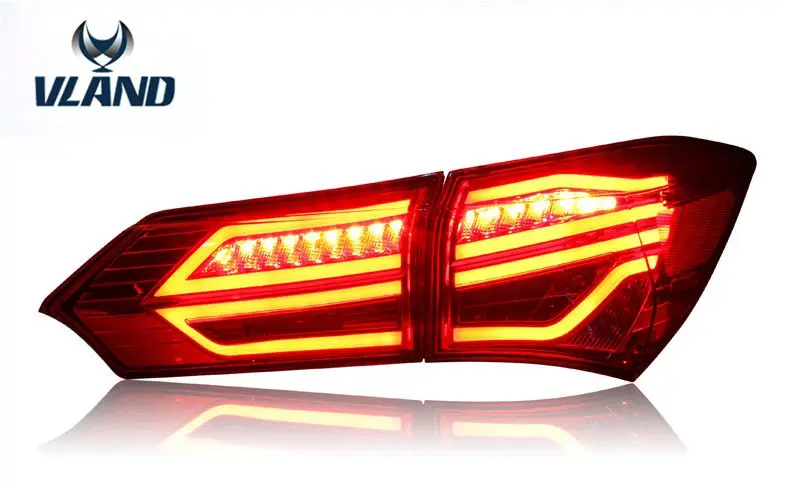 Free shipping  VLAND factory Taillight For Corolla LED Tail Light 2014 2015 2016 2017 rear lamp cover signal+brake+reverse