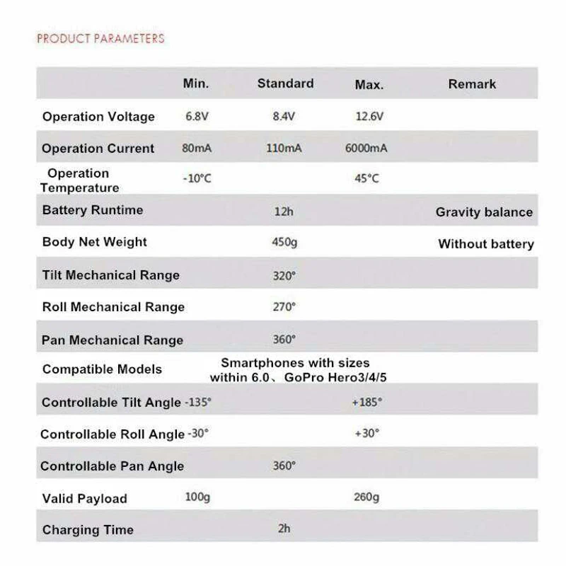 Onsale Mayitr Stabilizer Accessories Professional Handheld Gimbal Stabilizer For Smartphone Gopro 5/4/3 SJCAM