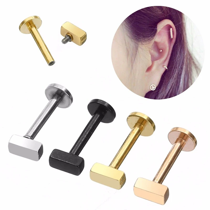 Внутренний спиральный хрящ Tragus Labret 1 шт. серьги штанга из нержавеющей стали