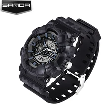 SANDA Brand Luxury Fashion Casual Sport Watch Men Electronics Digital LED Watch Men Dive Military Quartz Watch Relogio Masculino