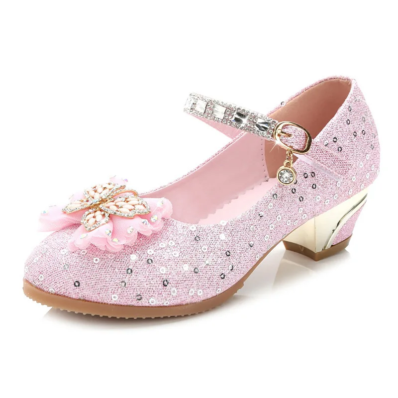 Mudipanda/ г.; обувь на высоком каблуке для девочек; детская обувь принцессы; модная танцевальная обувь; детская обувь с блестками