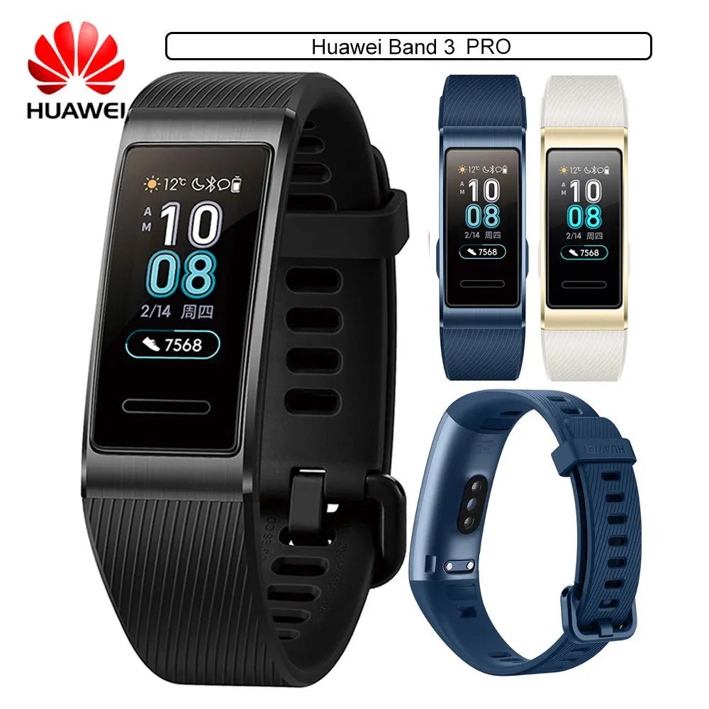

Huawei Band 3 PRO Wristband Bracelet Samrt Activity Heart Rate Fintess Tracker Passometer Waterproof GPS Monitor