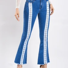 KENNTRICE/Высокое качество пуш-ап джинсы Для женщин бойфренда широкие джинсы с высокой талией, женские, с расклешенным брюки