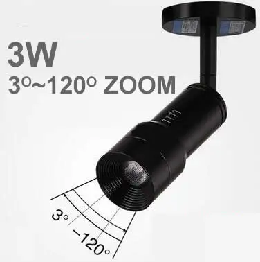 Мини масштабируемый Светодиодный прожектор Cob Cree Chip 3 Вт 220 в 3000 К 4000 к 5000 точечные