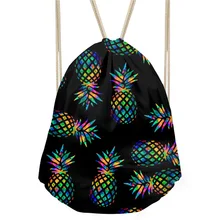 THINK мультфильм ананас 3D печать связка карман девушки сумки на плечо высокой емкости Женская Туристическая сумка со шнурками сумка школьные сумки
