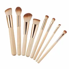 8pcs/lot Professional Bamboo Makeup Brushes Set Kit Eyebrow Eyeshadow Powder Foundation Brush Cosmetics Make up Tools 2017 jessup bamboo 8pcs beauty professional makeup brushes set make up brush tools kit foundation stippling highlight cheek